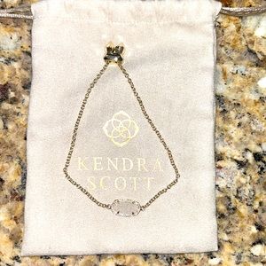 Kendra Scott Elaina Gold Adjustable Chain Bracelet in Iridescent Drusy